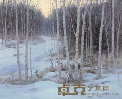 罗炳芳 1990年作 北国东韵 65×80cm